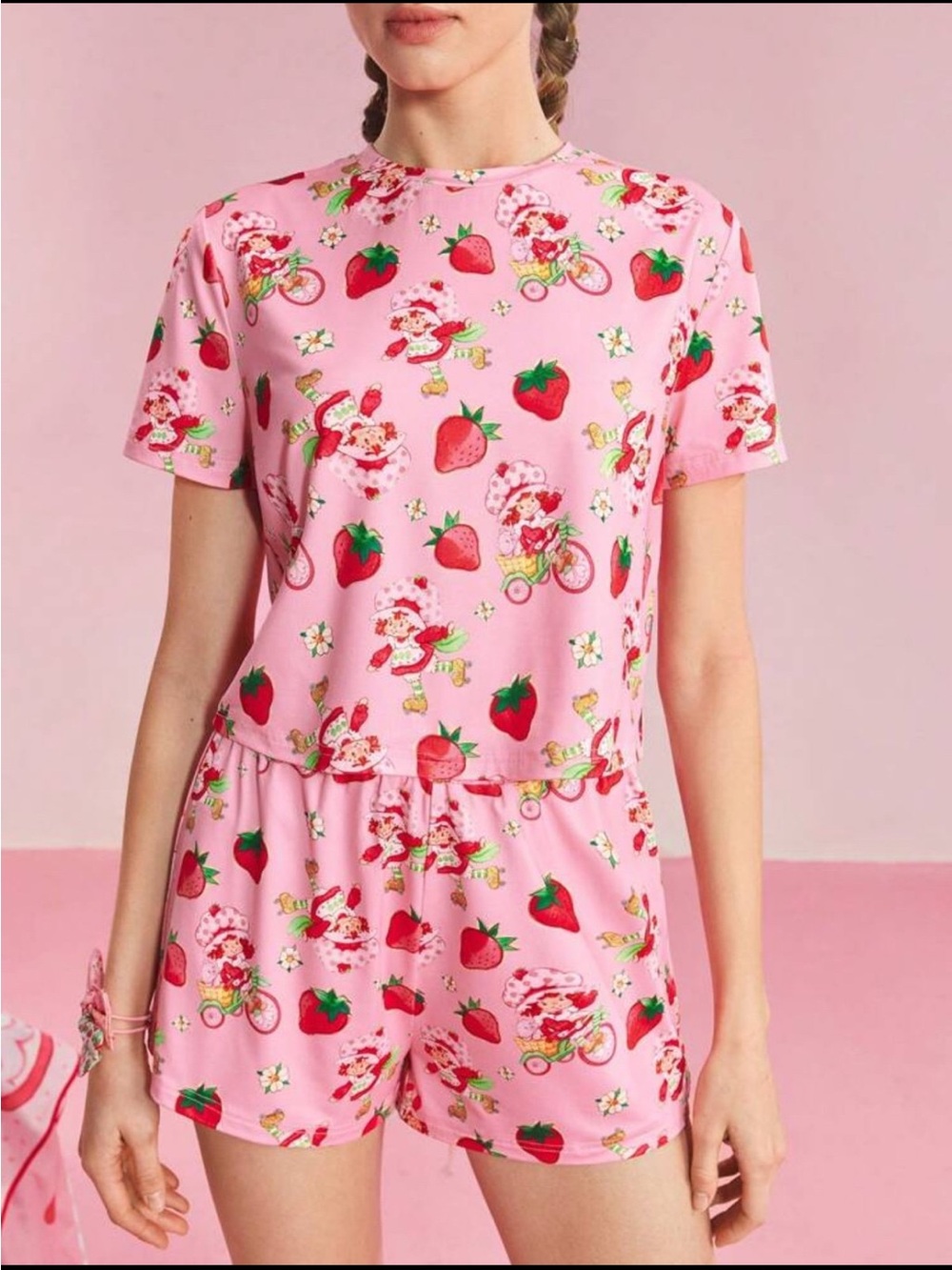 Strawberry shortcake Print Short Pajama Set